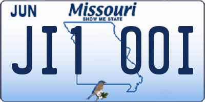 MO license plate JI1O0I