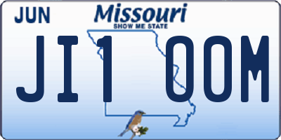 MO license plate JI1O0M
