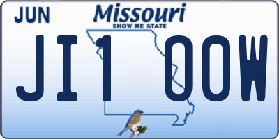 MO license plate JI1O0W
