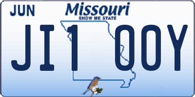 MO license plate JI1O0Y