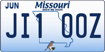 MO license plate JI1O0Z