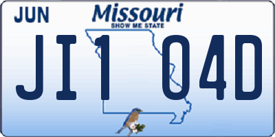 MO license plate JI1O4D