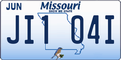 MO license plate JI1O4I
