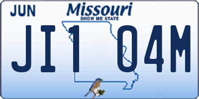 MO license plate JI1O4M