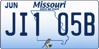 MO license plate JI1O5B
