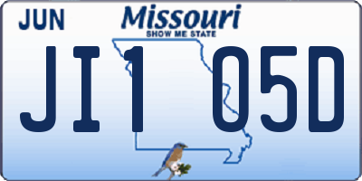 MO license plate JI1O5D