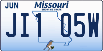 MO license plate JI1O5W