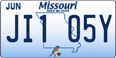 MO license plate JI1O5Y