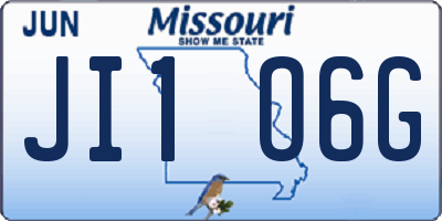 MO license plate JI1O6G
