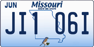 MO license plate JI1O6I