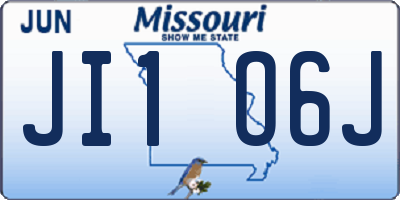 MO license plate JI1O6J
