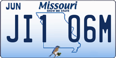 MO license plate JI1O6M