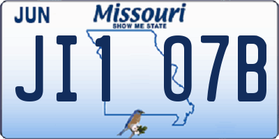 MO license plate JI1O7B