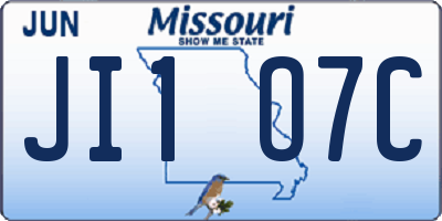 MO license plate JI1O7C