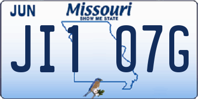 MO license plate JI1O7G