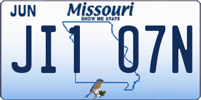 MO license plate JI1O7N