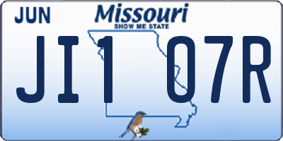 MO license plate JI1O7R
