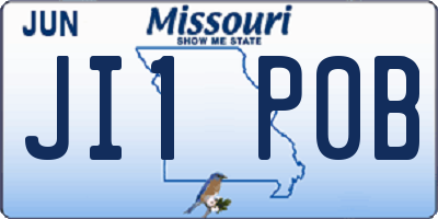 MO license plate JI1P0B