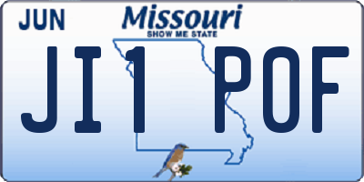 MO license plate JI1P0F