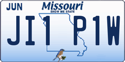 MO license plate JI1P1W
