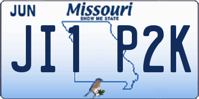 MO license plate JI1P2K