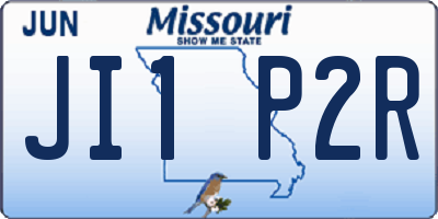 MO license plate JI1P2R