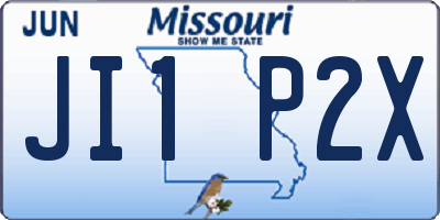 MO license plate JI1P2X