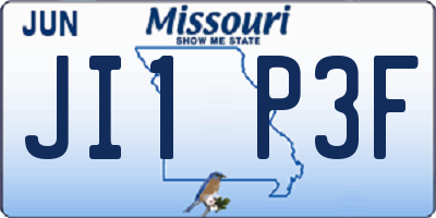 MO license plate JI1P3F