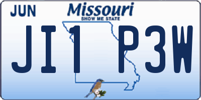 MO license plate JI1P3W