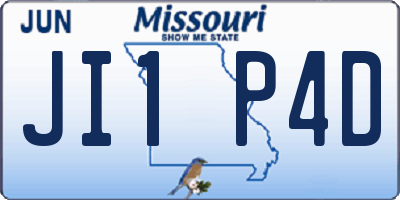 MO license plate JI1P4D