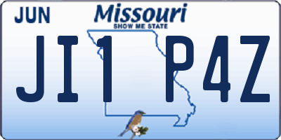 MO license plate JI1P4Z