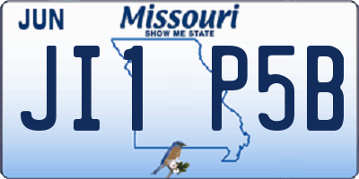 MO license plate JI1P5B