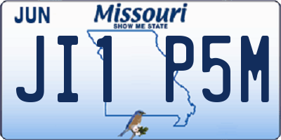 MO license plate JI1P5M