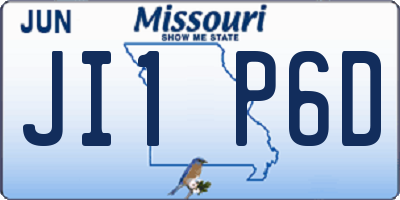 MO license plate JI1P6D