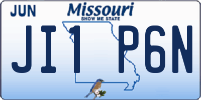MO license plate JI1P6N