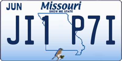 MO license plate JI1P7I