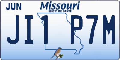 MO license plate JI1P7M