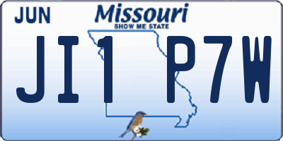 MO license plate JI1P7W