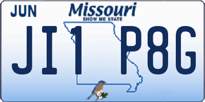 MO license plate JI1P8G