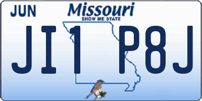 MO license plate JI1P8J