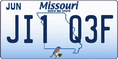 MO license plate JI1Q3F
