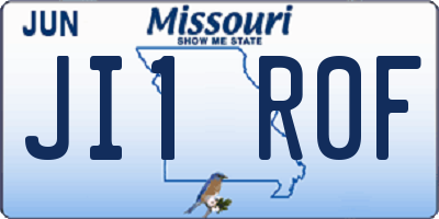 MO license plate JI1R0F