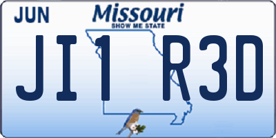 MO license plate JI1R3D