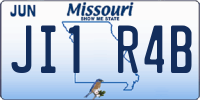 MO license plate JI1R4B