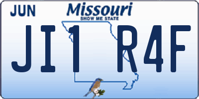 MO license plate JI1R4F