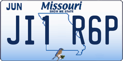 MO license plate JI1R6P