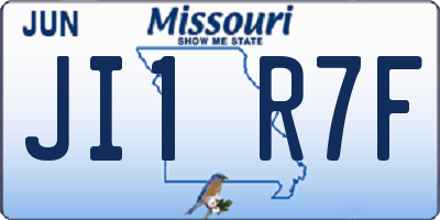 MO license plate JI1R7F