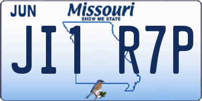 MO license plate JI1R7P