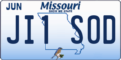 MO license plate JI1S0D