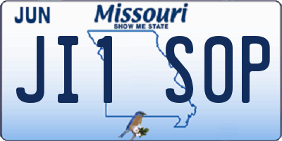 MO license plate JI1S0P